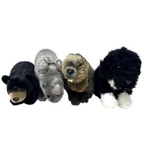 Webkinz Signature Plush Only Lot Portuguese Water Dog Black Bear Rhino Beaver